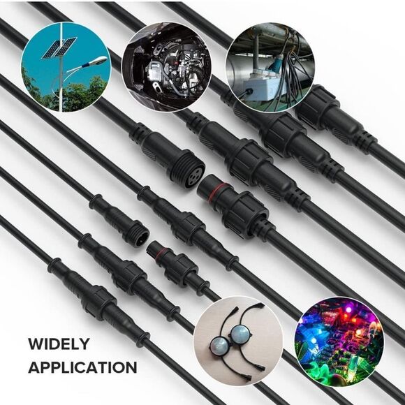 NWT BTF-LIGHTING 3 Core 3 Pin IP65‎ 0.75mm²/18AWG 22mm Waterproof Connector - Picture 7 of 10